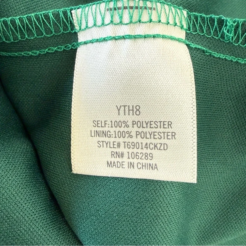 NWT Green Swiss Dot Mesh Long-Sleeve Tiered Puff Sleeve Mini Dress Girls Size 8